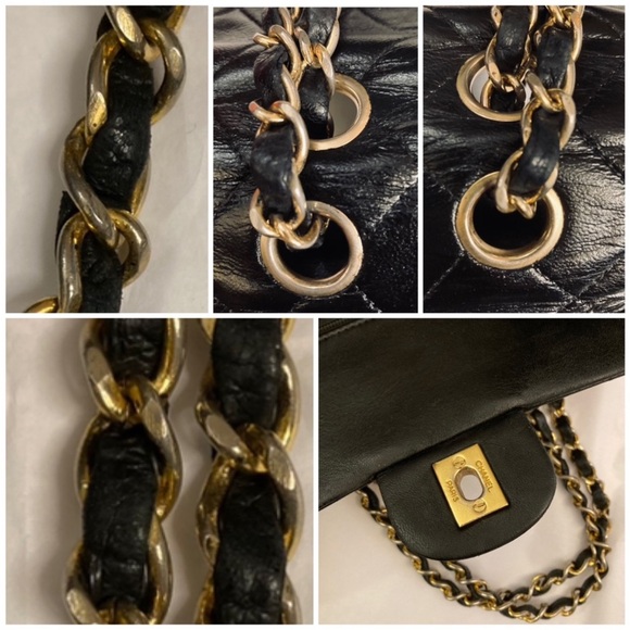 Chanel Vintage Classic Double Flap Lambskin Leather Shoulder Bag - Picture 11 of 16